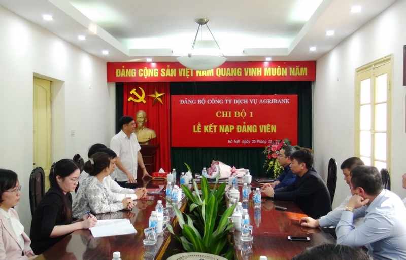 Lễ kết nạp Đảng viên - Đảng bộ Công ty Dịch vụ Agribank 2020