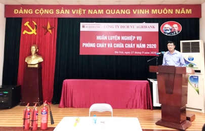 Công ty Dịch vụ Agribank tổ chức huấn luyện nghiệp vụ Phòng cháy và chữa cháy.