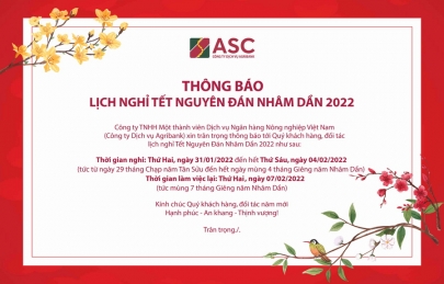 Thông báo lịch nghỉ Tết Nhâm Dần 2022
