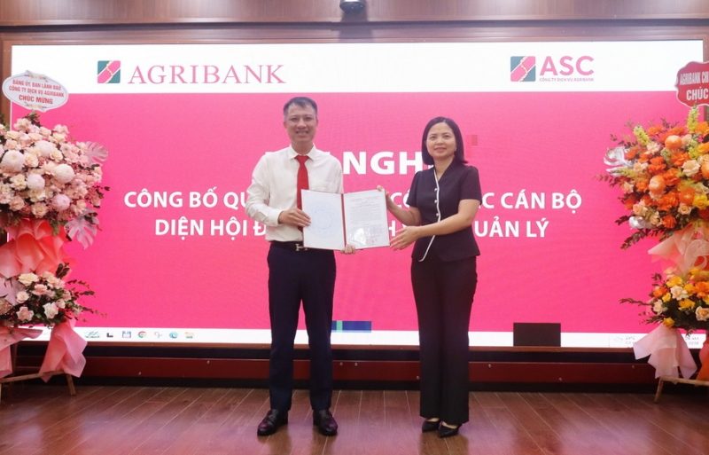 HỘI NGHỊ CÔNG BỐ QUYẾT ĐỊNH CỦA HỘI ĐỒNG THÀNH VIÊN AGRIBANK VỀ CÔNG TÁC CÁN BỘ TẠI CÔNG TY DỊCH VỤ AGRIBANK (ASC)